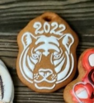 Форма для печения и трафарет Тигр символ года